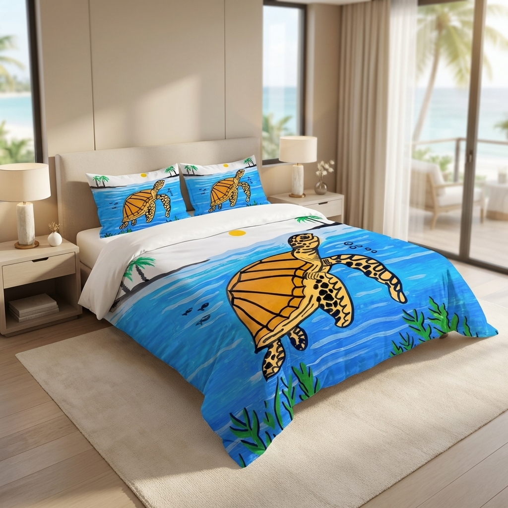 3D Turtle Bedding Set
