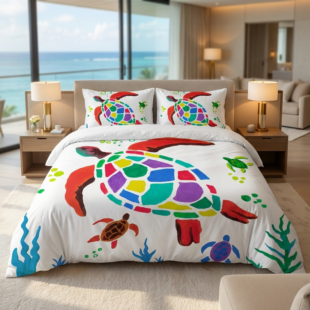 Coral Turtle Bedding Set