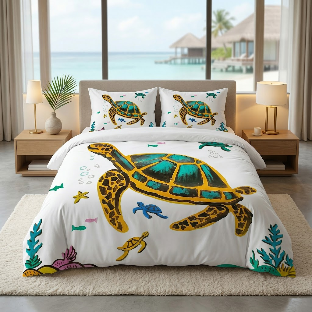 Black Turtle Bedding Set