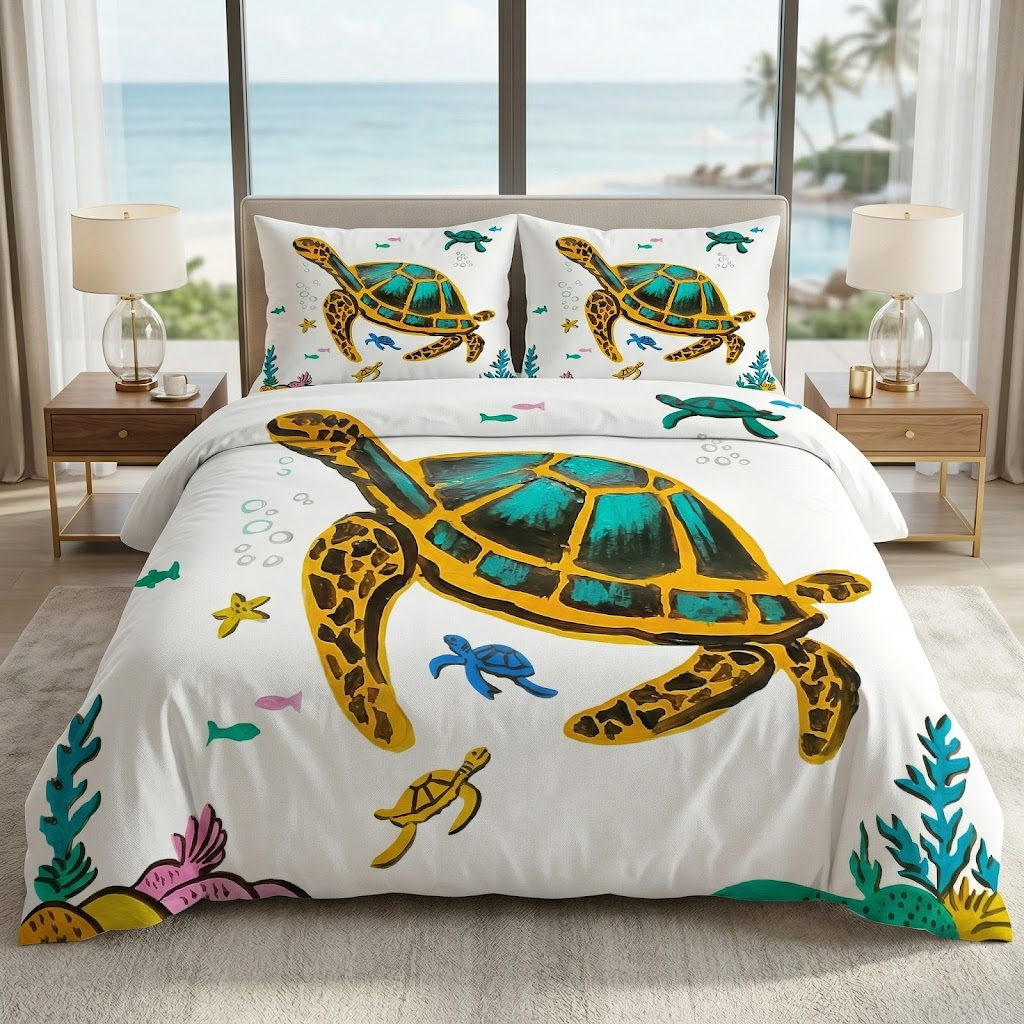 Black Turtle Bedding Set