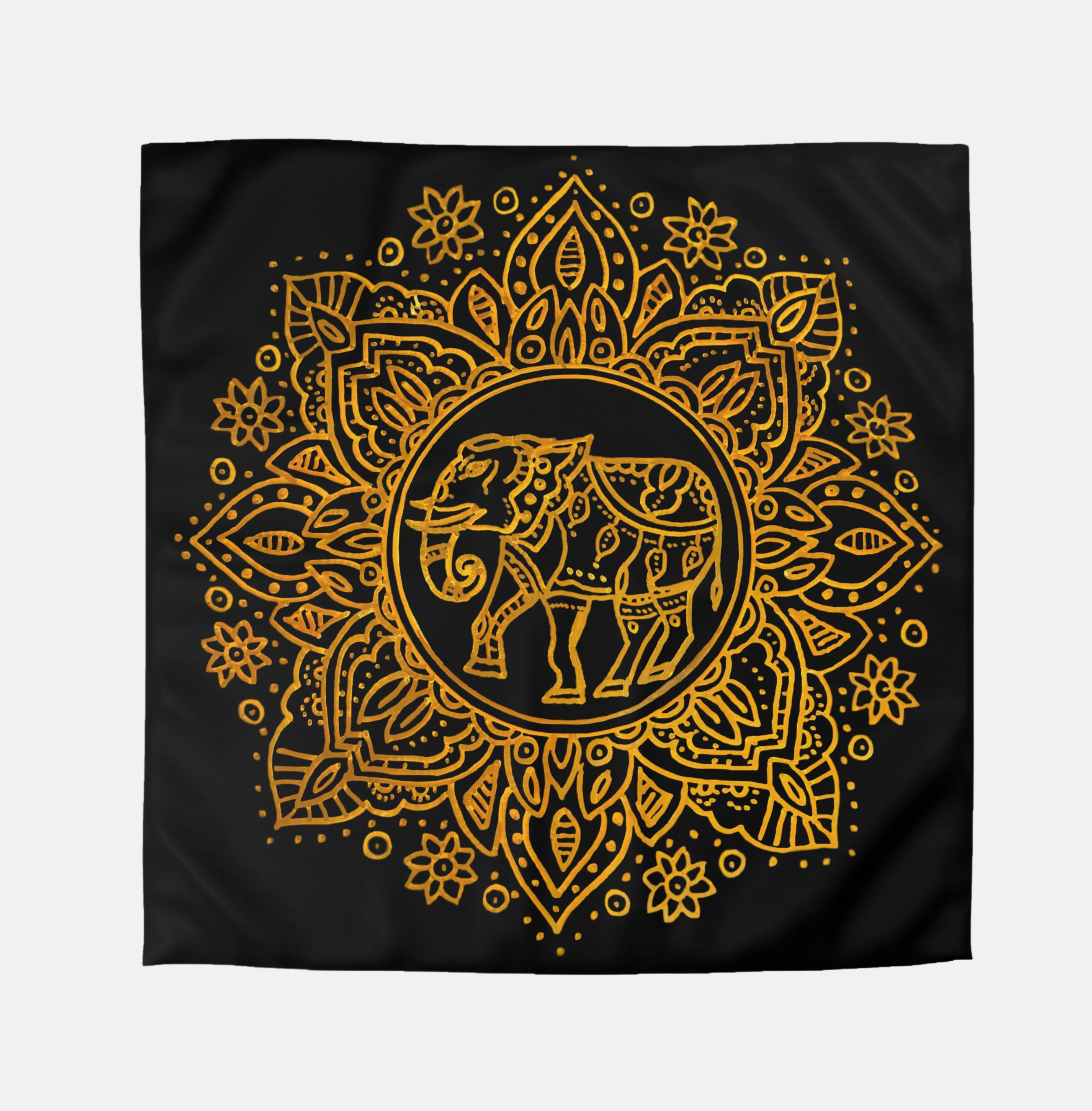 Gold Elephant Mandala Bedding Set