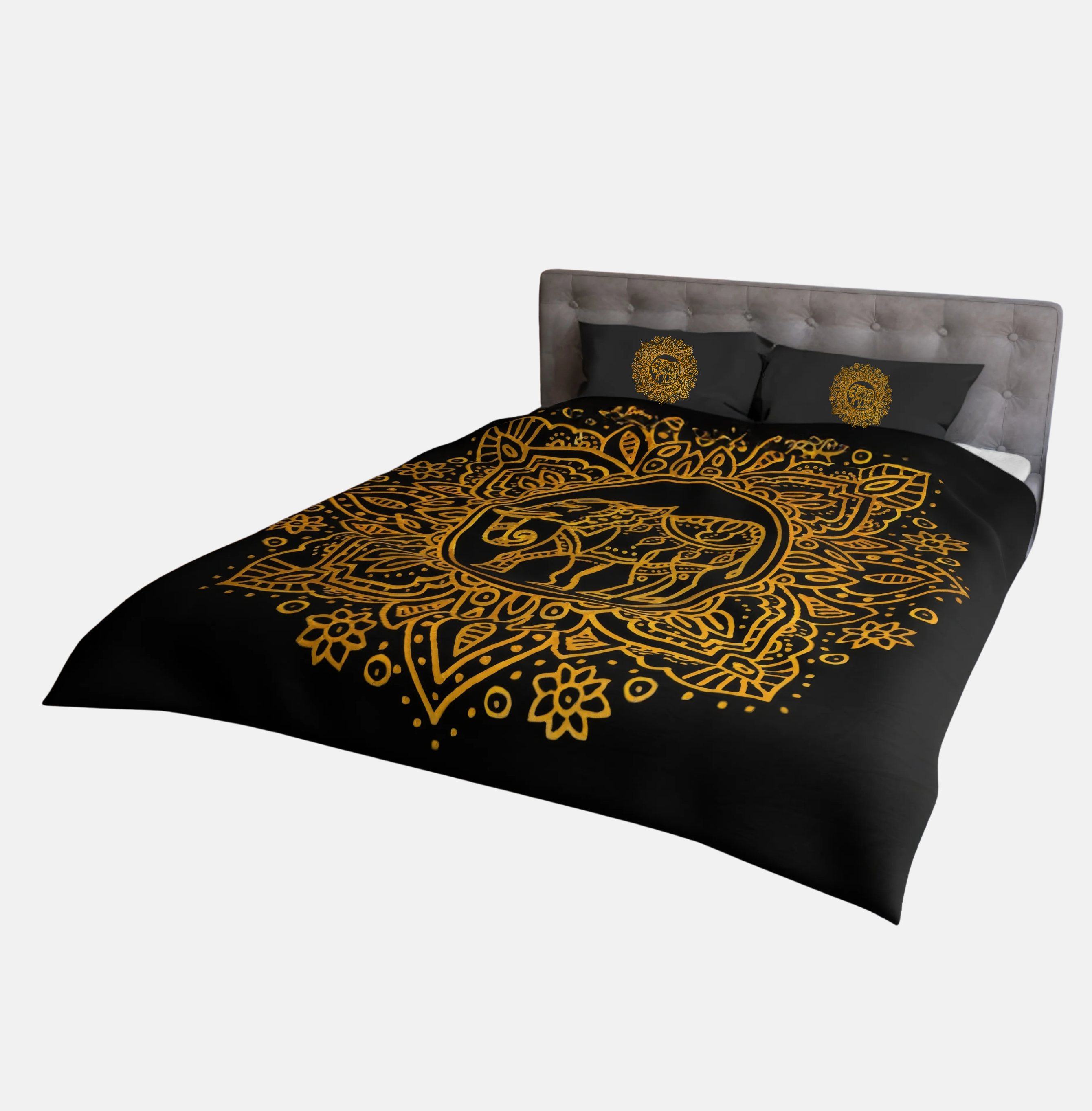 Gold Elephant Mandala Bedding Set