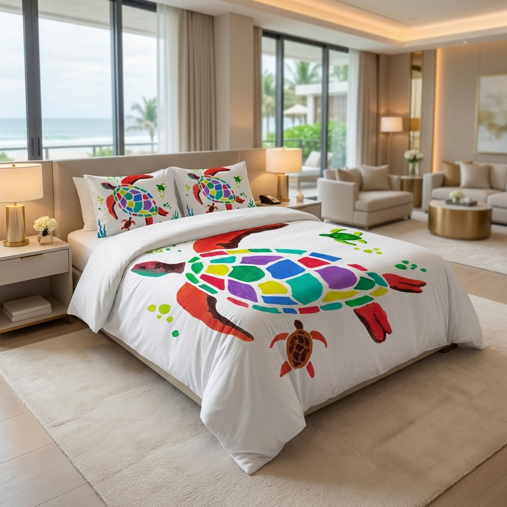 Coral Turtle Bedding Set