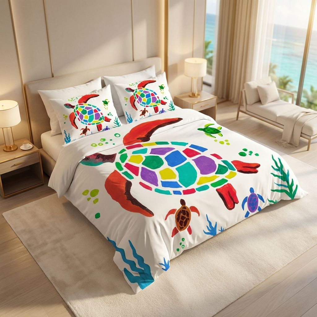 Coral Turtle Bedding Set