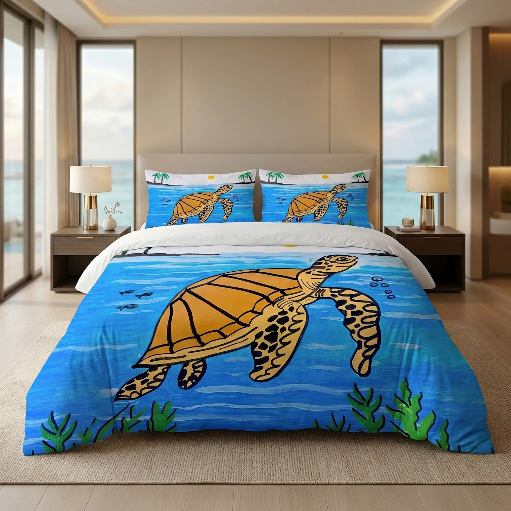 3D Turtle Bedding Set