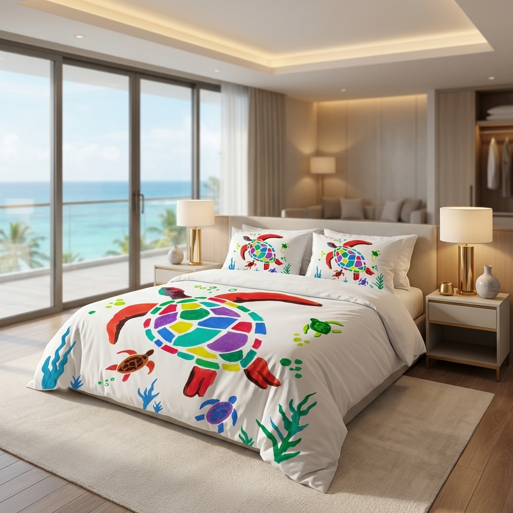 Coral Turtle Bedding Set