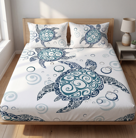 Marine Turtle Fitted Bedsheet
